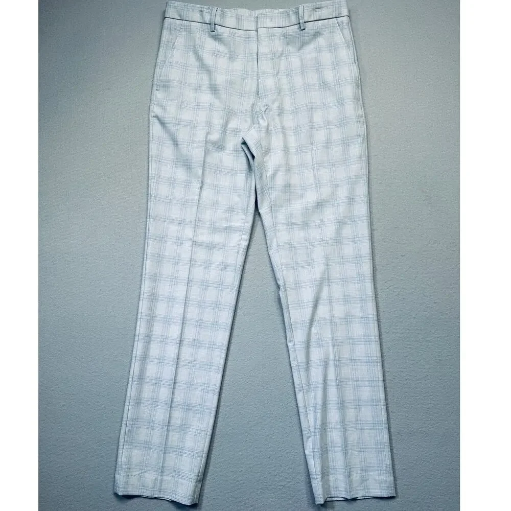 Tommy Hilfiger Mens Modern Fit Light Grey Dress Pant Light gray 34X34 $95